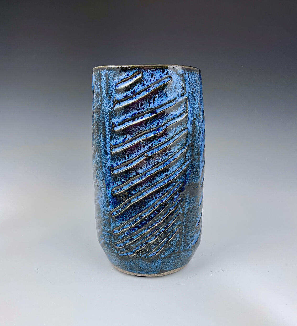 Blue Textured Vase